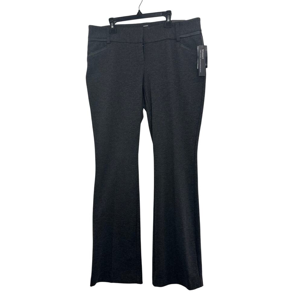 Alfani Faux-Leather-Trim Knit Bootcut Coal Melange